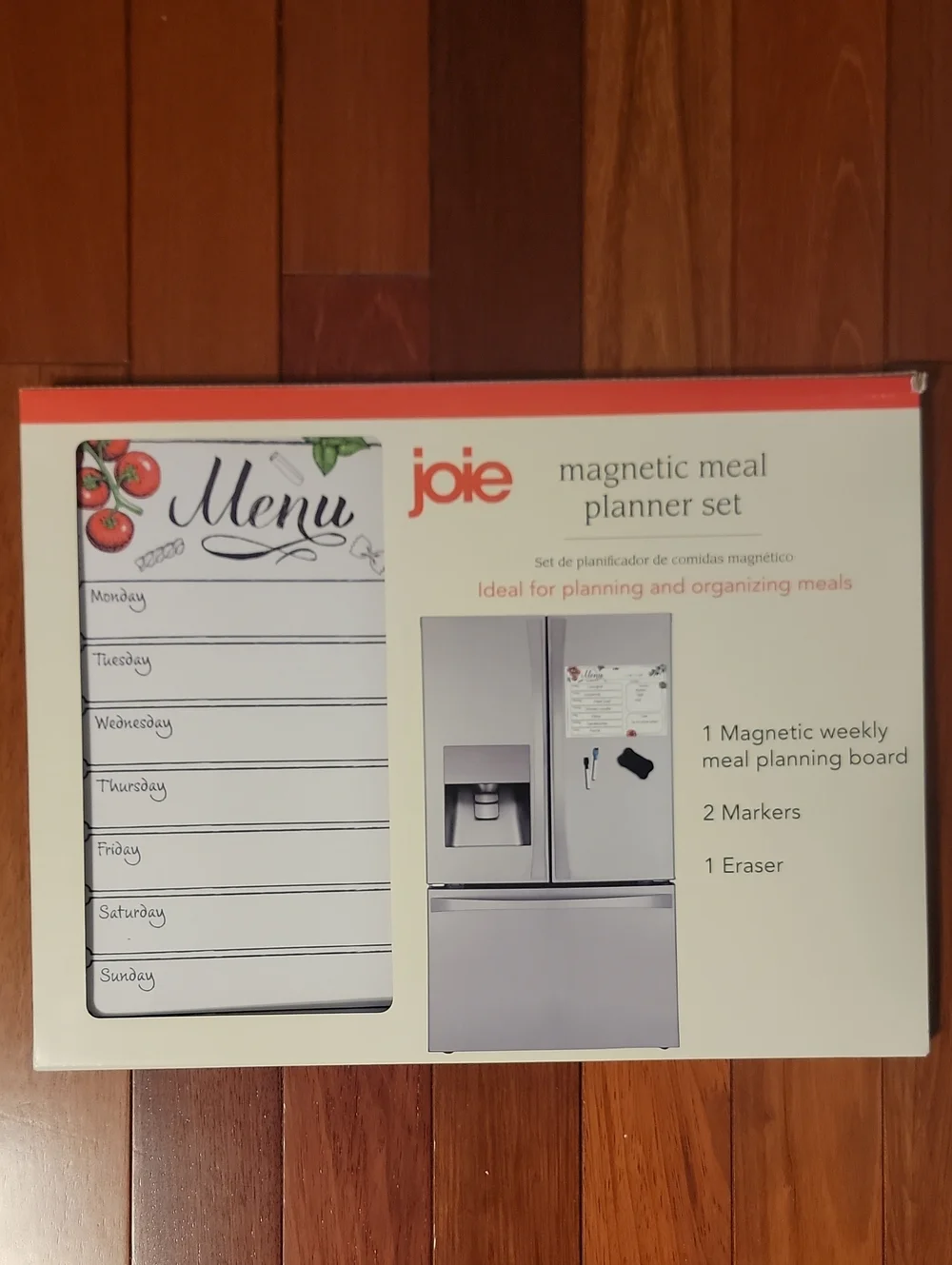 Joie Magnetic Meal Planner Set - White and Red Accent